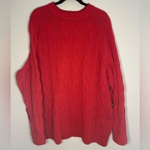 aerie Bright Red Cable Knit Sweater